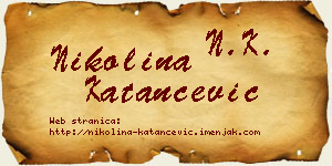 Nikolina Katančević vizit kartica